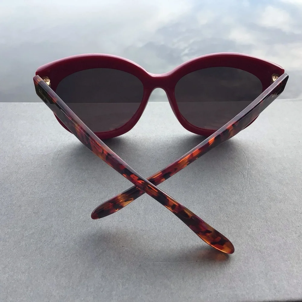 Salvatore Ferragamo Women's Maroon Cateye Sunglasses SF675S 512 with Case